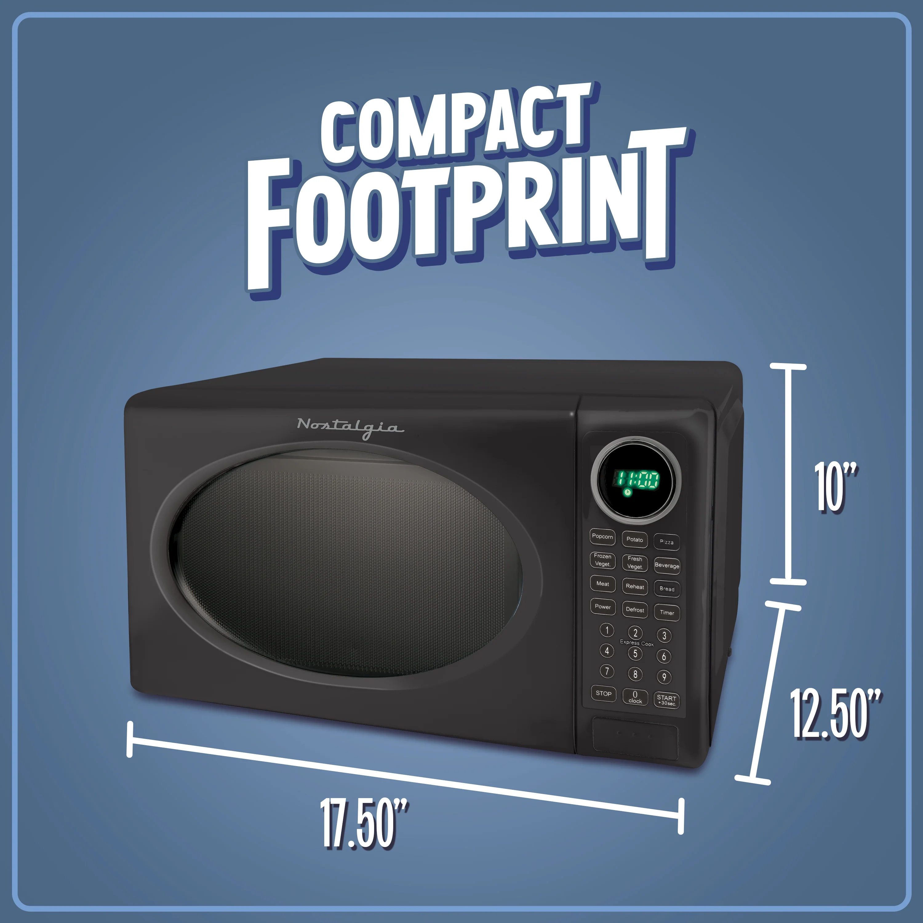 Retro 0.7 Cu Ft Retro Microwave, Black + Accessory Bundle - Inhomebuy