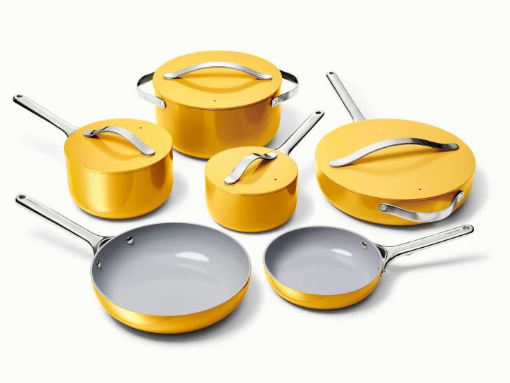 Caraway Deluxe Cookware Set in Marigold - Inhomebuy
