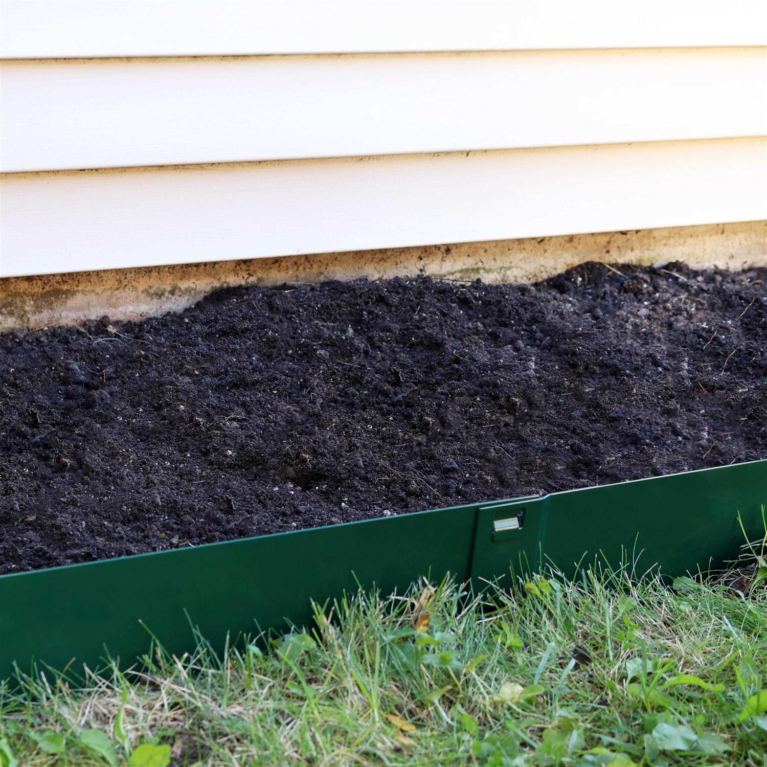 Sunnydaze Set of 5 Steel Metal Landscape Edging Border - Inhomebuy