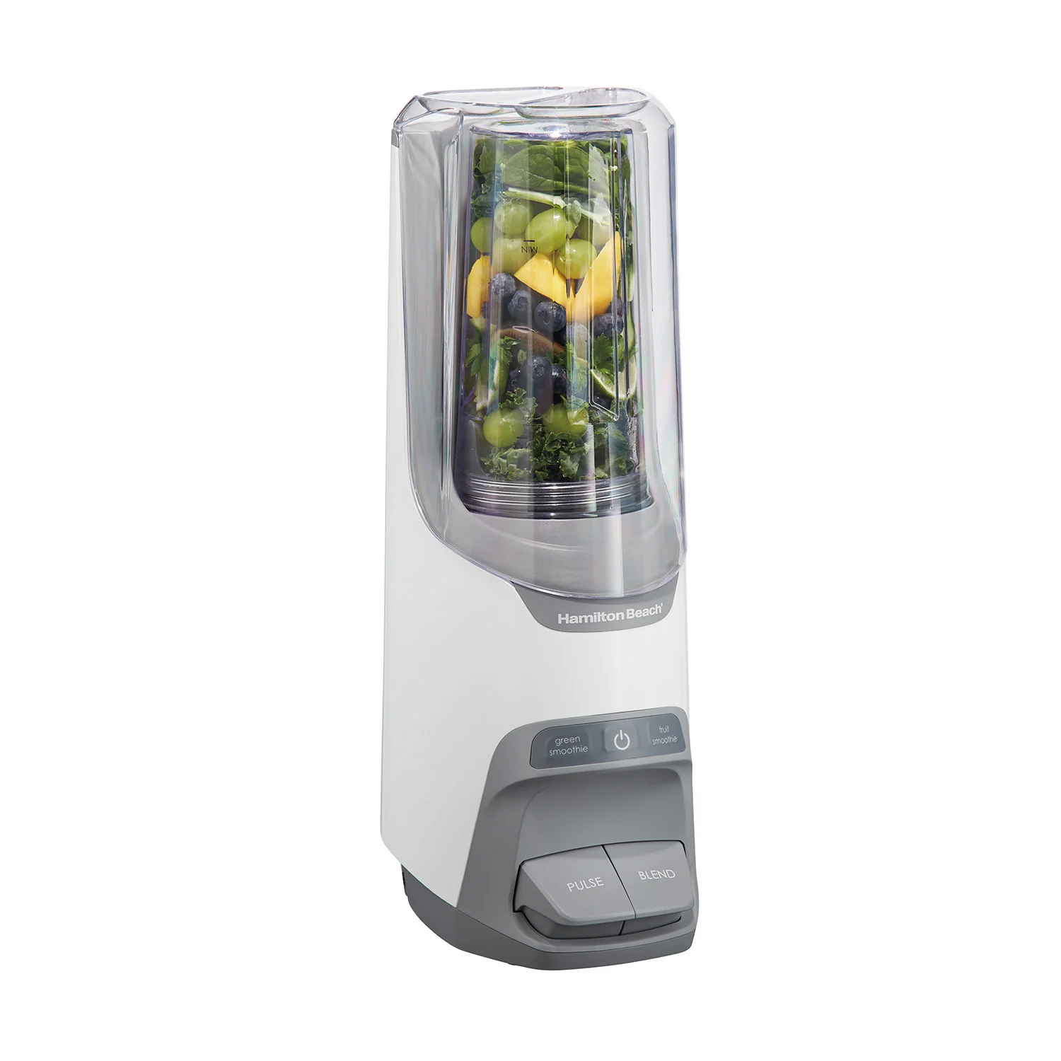 Hamilton Beach Personal Blender with sound shield: 20oz, white & gray | 53625 - Inhomebuy