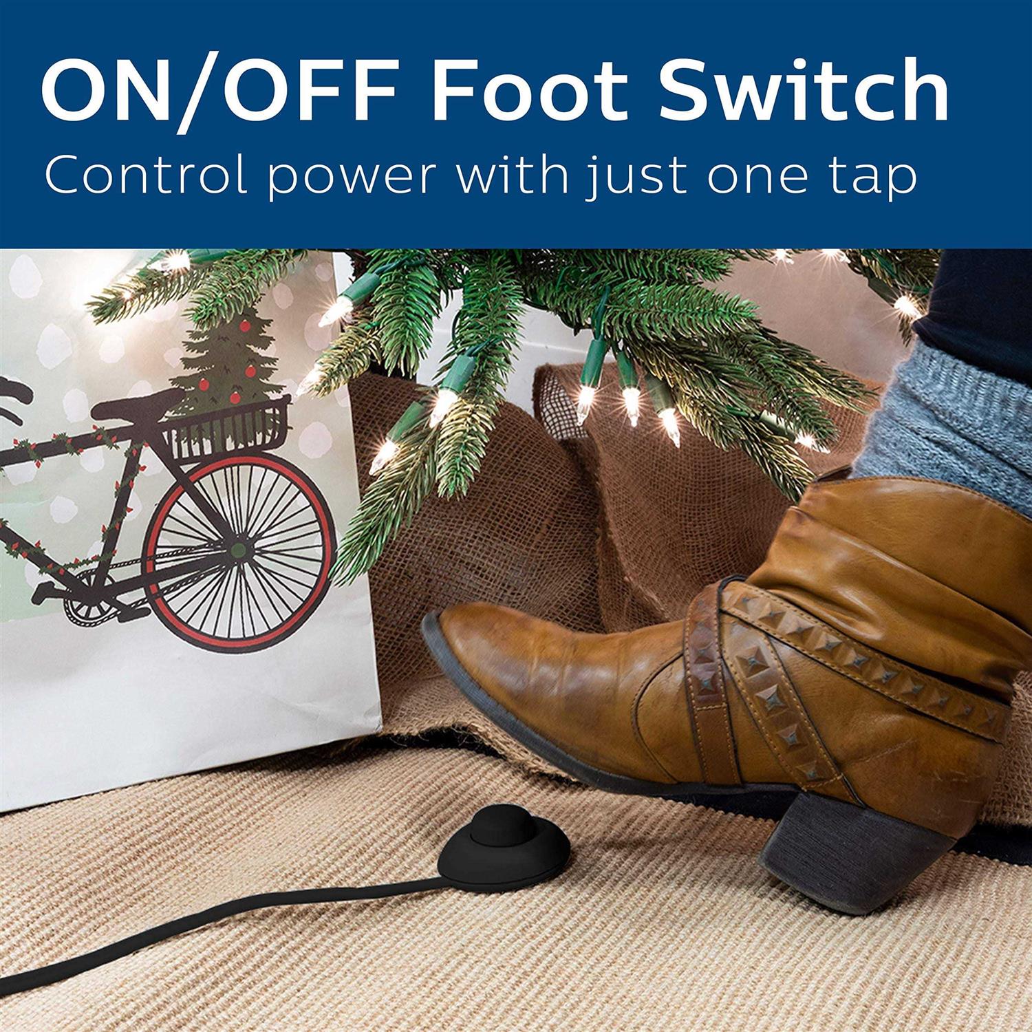 Philips Accessories Grounded Plug with Braided Cord, 6 Ft Long Power Cable, ON/Off Switch, for Tabletop or Wall Mount - Inhomebuy