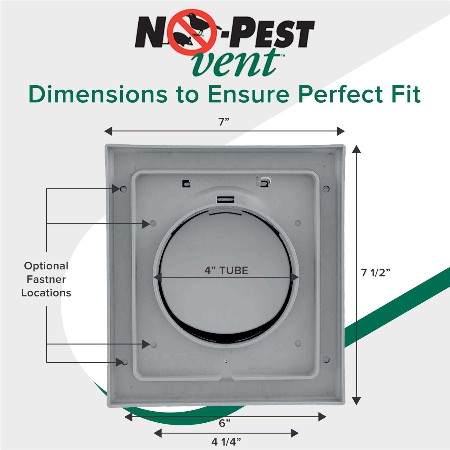 NO-PEST Vent Dual Door Dryer Vent Cover Outdoor 4 inch Made in USA w Highest UV Resistant Plastic in any Outdoor Vent Cover - Inhomebuy