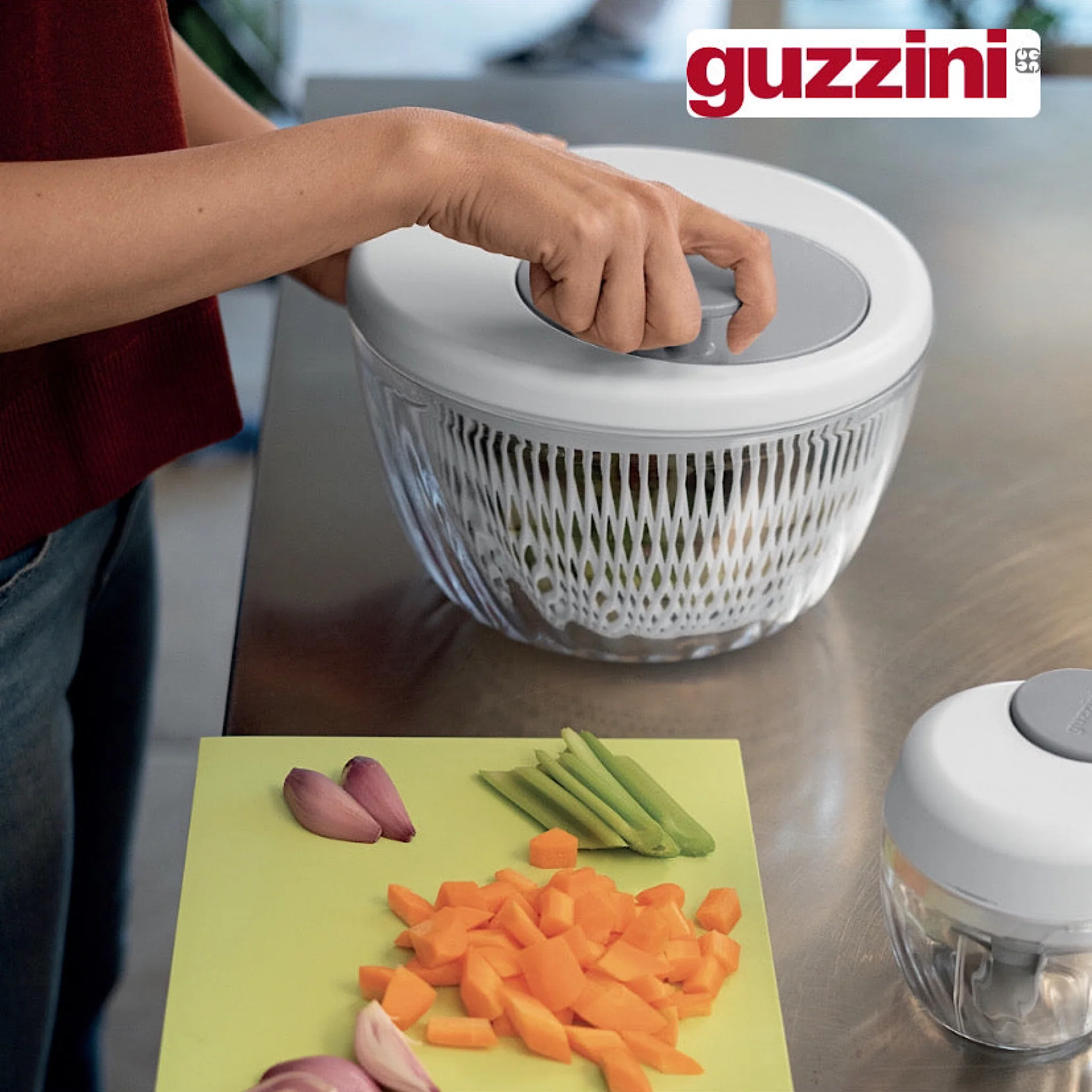 Spin&Store Salad Spinner With Lid 26 Kitchen Active Design - Inhomebuy