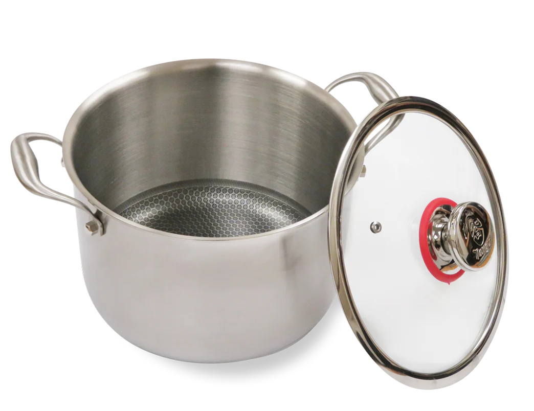 Targu Hybrid Stock Pot: 24cm with glass lid | BC-HW24SPG - Inhomebuy