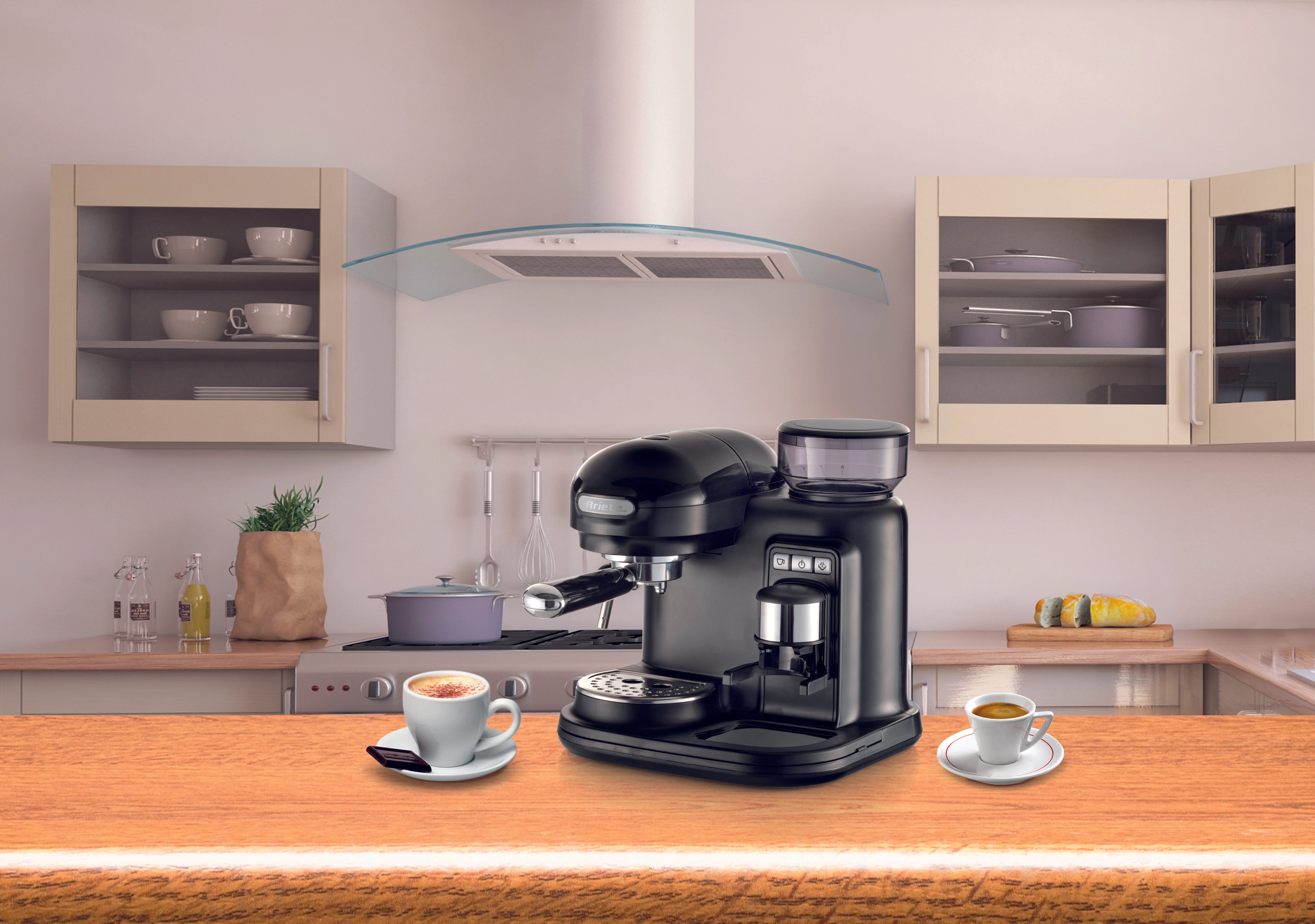 Moderna Espresso Machine with Grinder Black - Inhomebuy