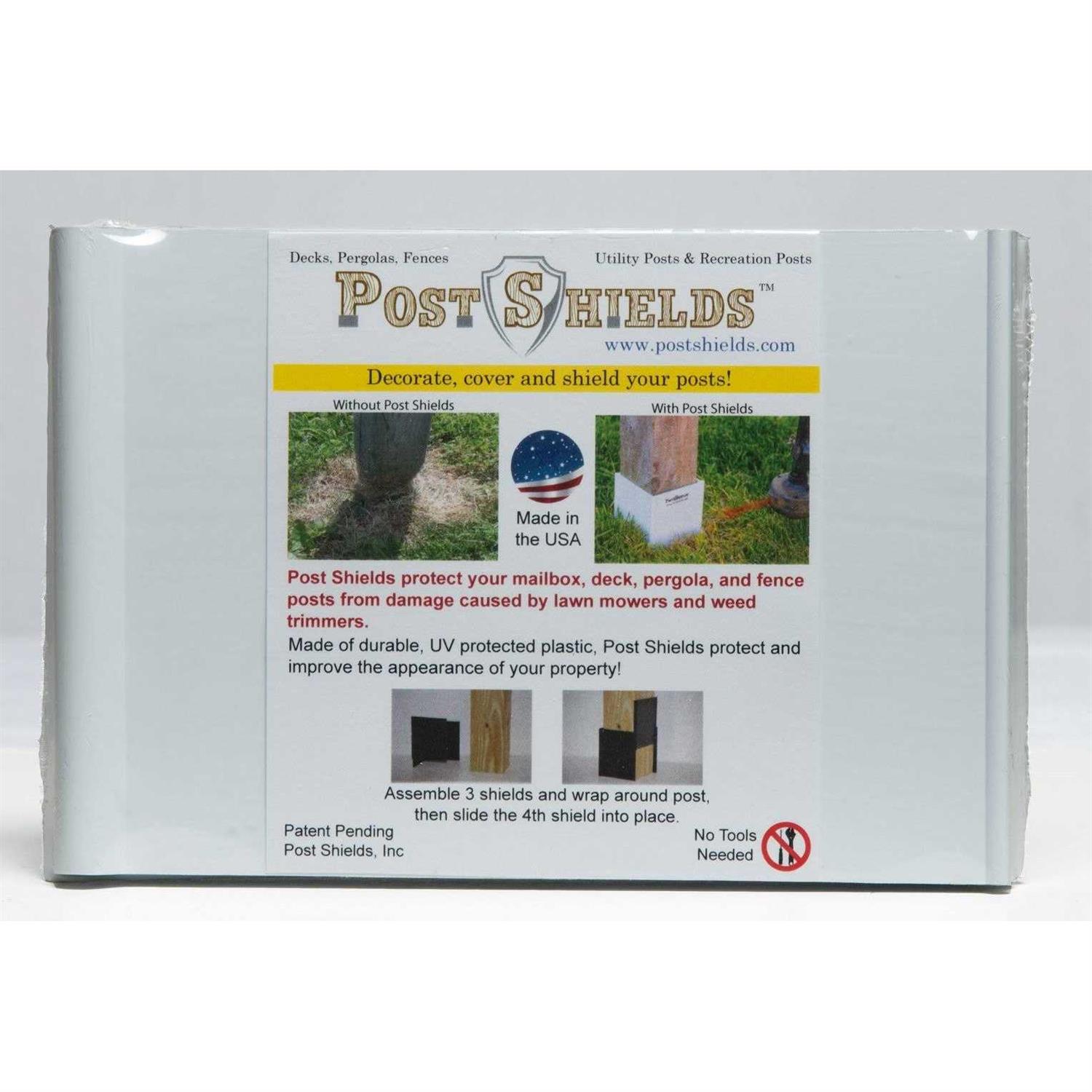 Post Shields 6 in. H x 4 in. W x 4 in. L Plastic Fence Post Protection - Inhomebuy