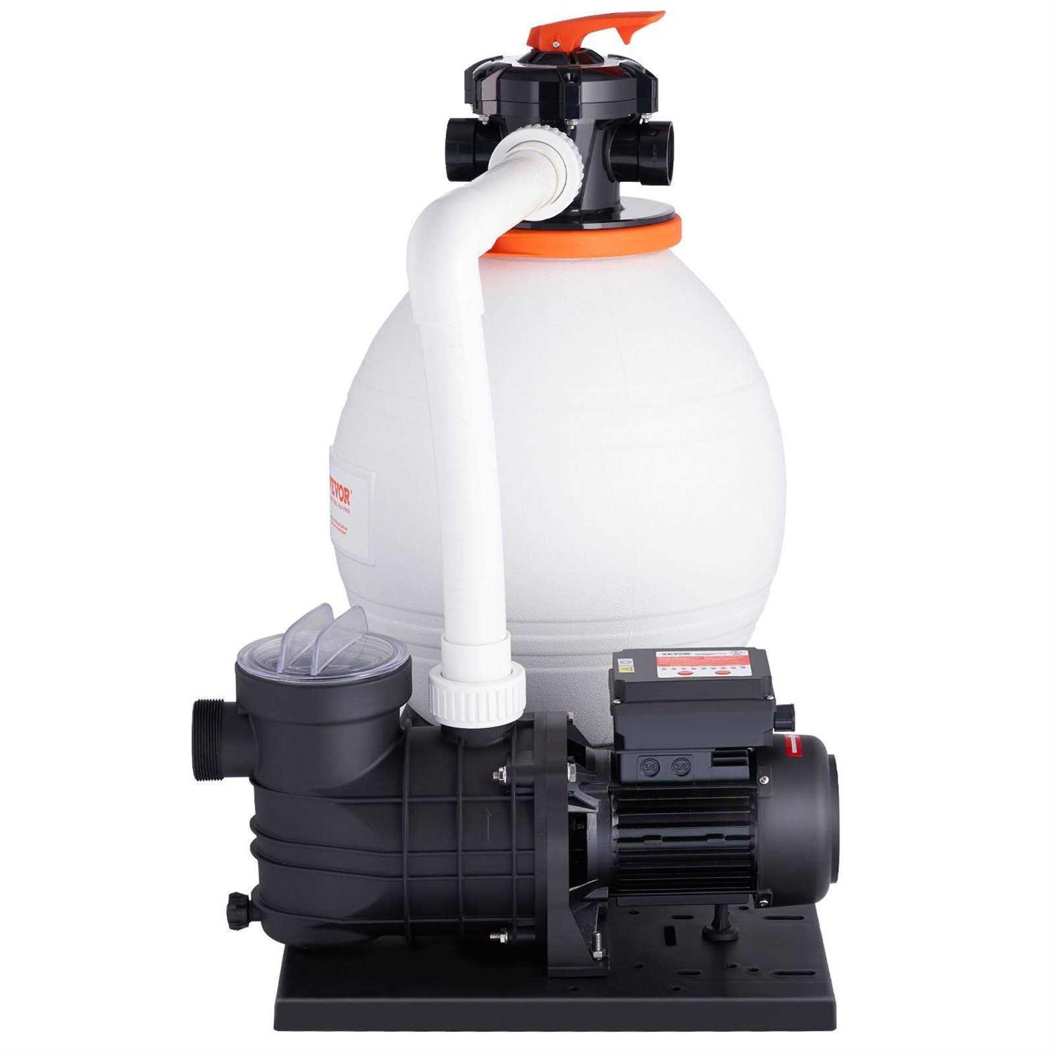 VEVOR Sand Filter Pump GPH Swimming Pool Pump Filter Set with 6-Way Multi-Port Valve Pool - Inhomebuy
