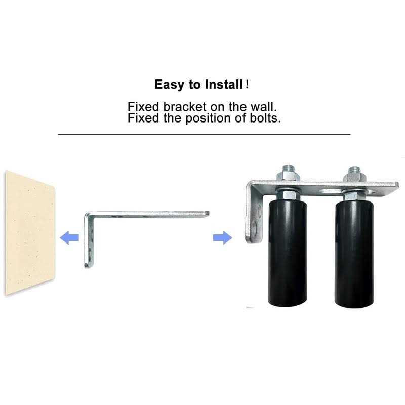 Mageway Universal Heavy Duty Slide Gate Guide Roller 6 Black L Rear Post Bracket Adjustable Dual Nylon Rollers Gate Support Assembly for Sliding - Inhomebuy