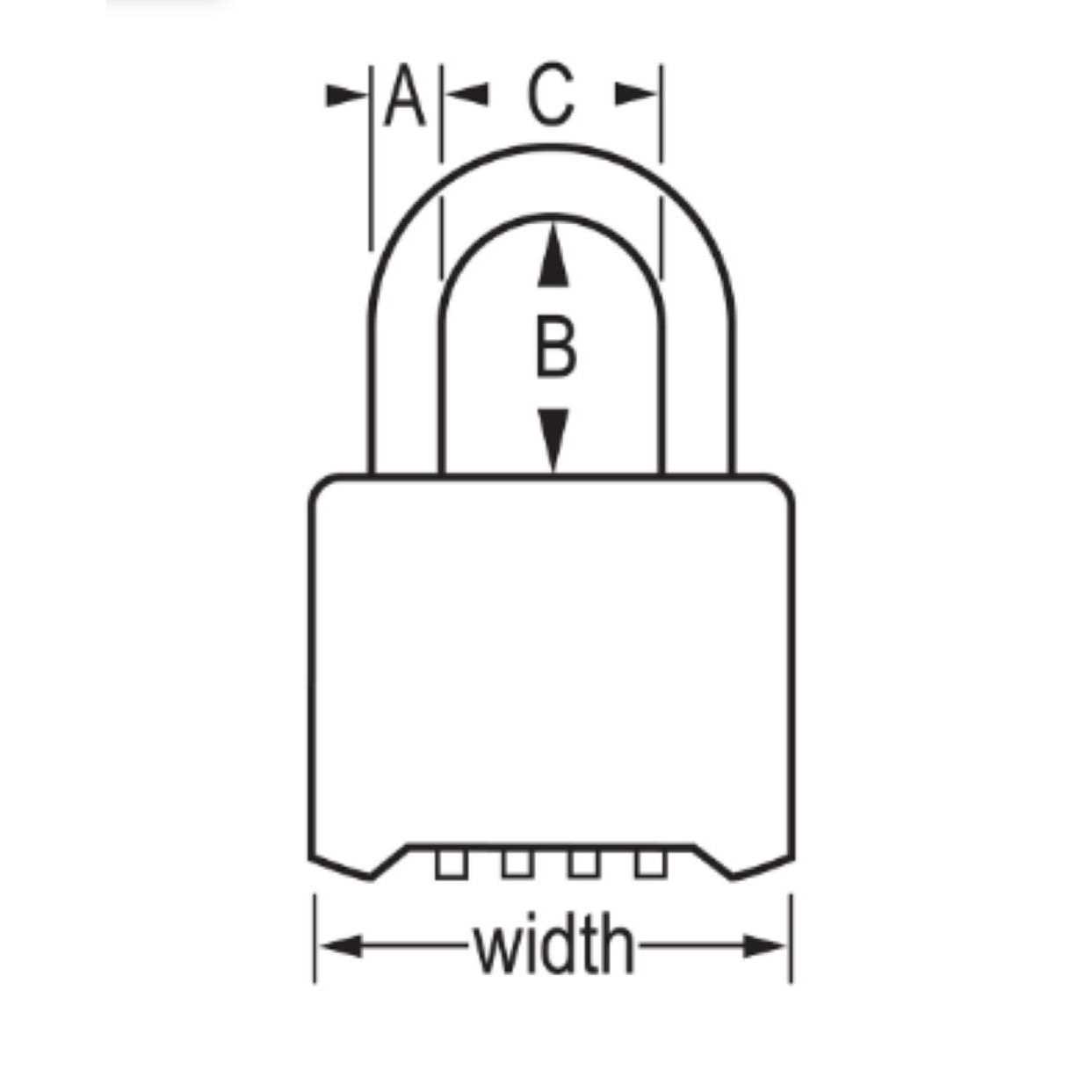 Master Lock 175DLH Combination Padlock, 2 In. Wide 2-1/4 In. Shackle - Inhomebuy