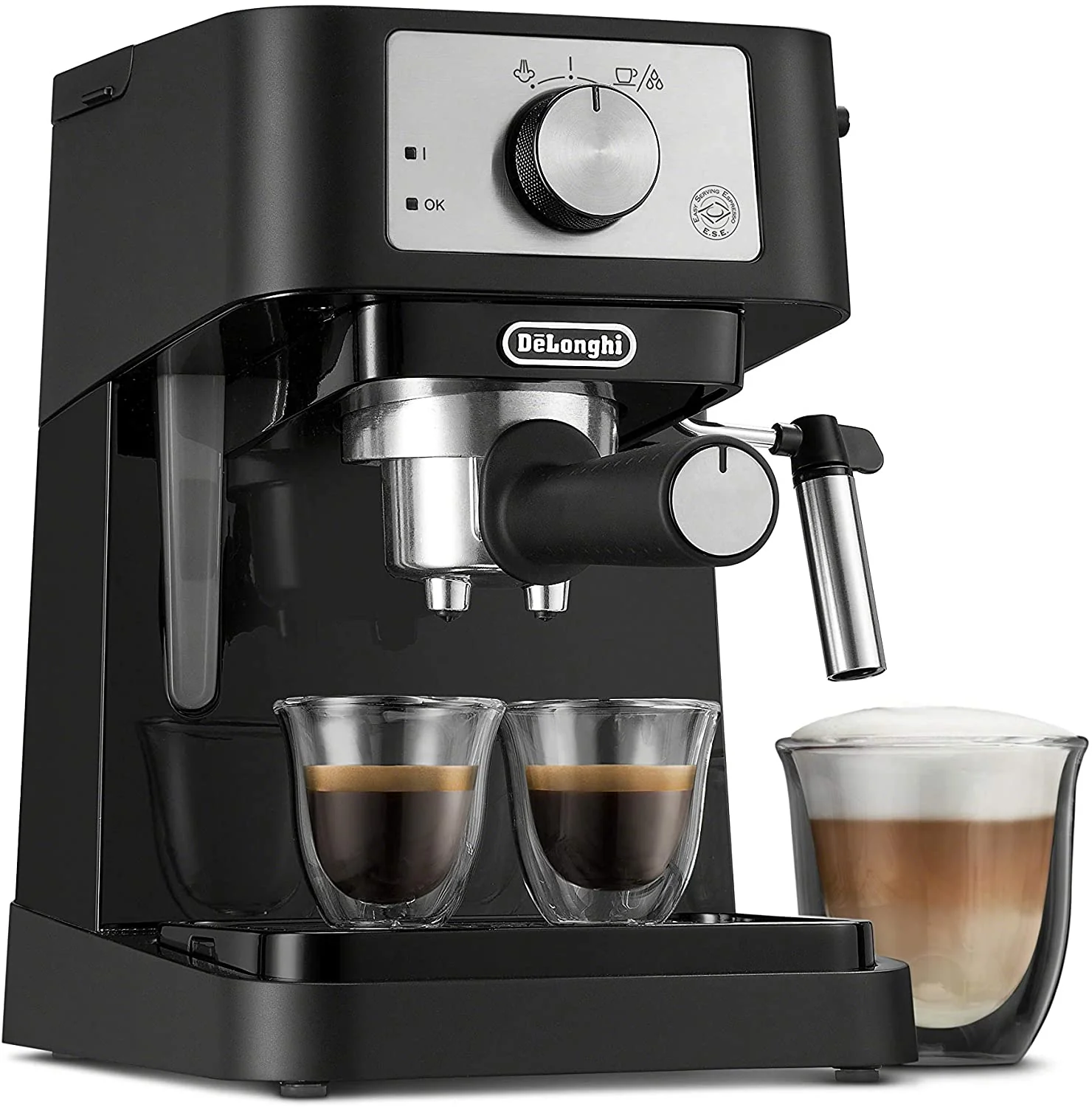 DeLonghi Stilosa Espresso Maker: 15 bar pump, 1100W, black | EC260BK - Inhomebuy