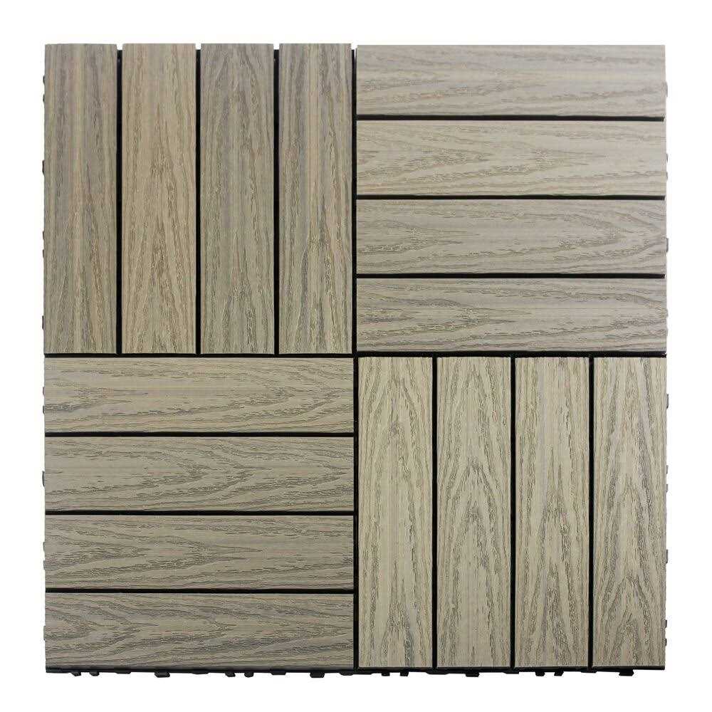 NewTechWood UltraShield Naturale 1& x 1& Outdoor Composite Quick Deck Tile - Inhomebuy