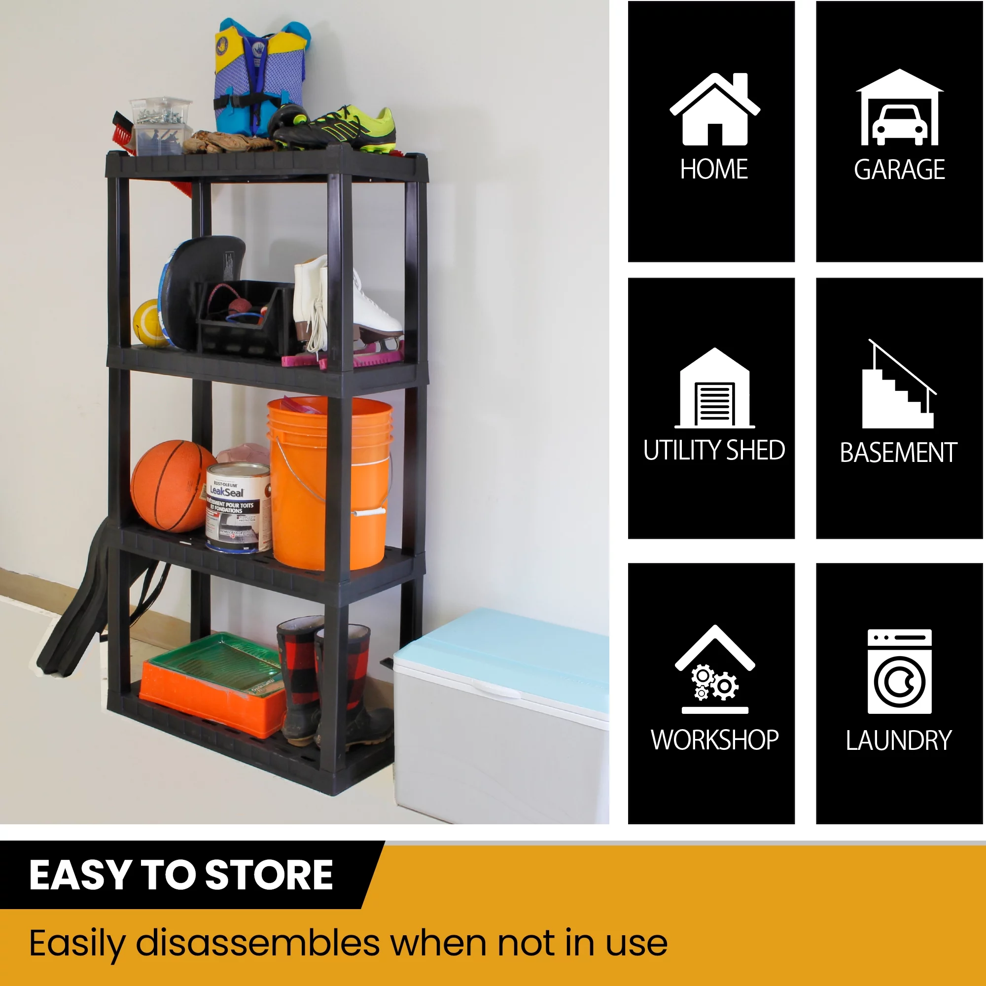 Hyper Tough 4-Tier Shelving Unit, W30 x D14 x H56