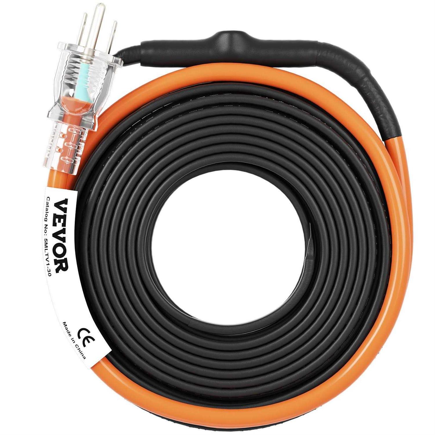 VEVOR Self-Regulating Pipe Heating Cable 5W/ft Heat Tape for Pipes Freeze Protection, Protects PVC Hose, Metal and Plastic Pipe from - Inhomebuy