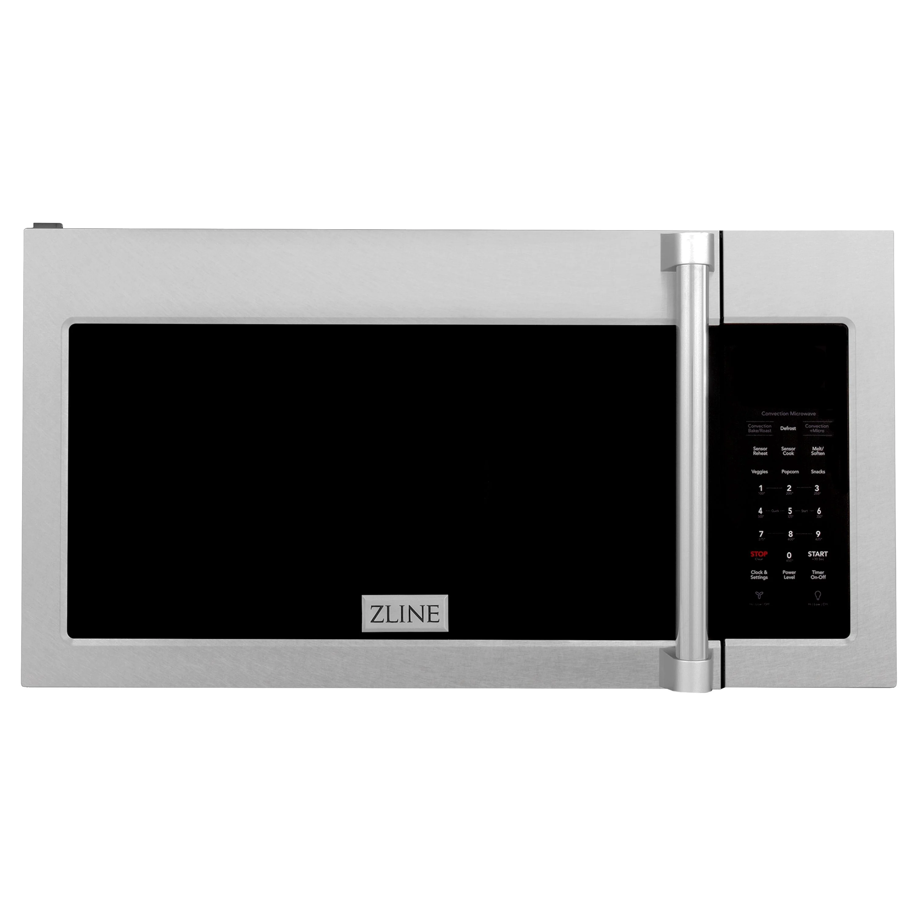ZLINE 30 In. Over the Range Convection Microwave Oven in DuraSnow Stainless Steel with Traditional Handle and Sensor Cooking, MWO-OTR-H-30-SS - Inhomebuy