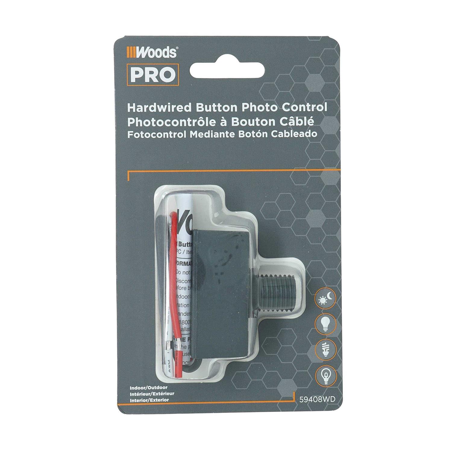 Woods 59407 Indoor Light Control Sensor With Photocell - Inhomebuy