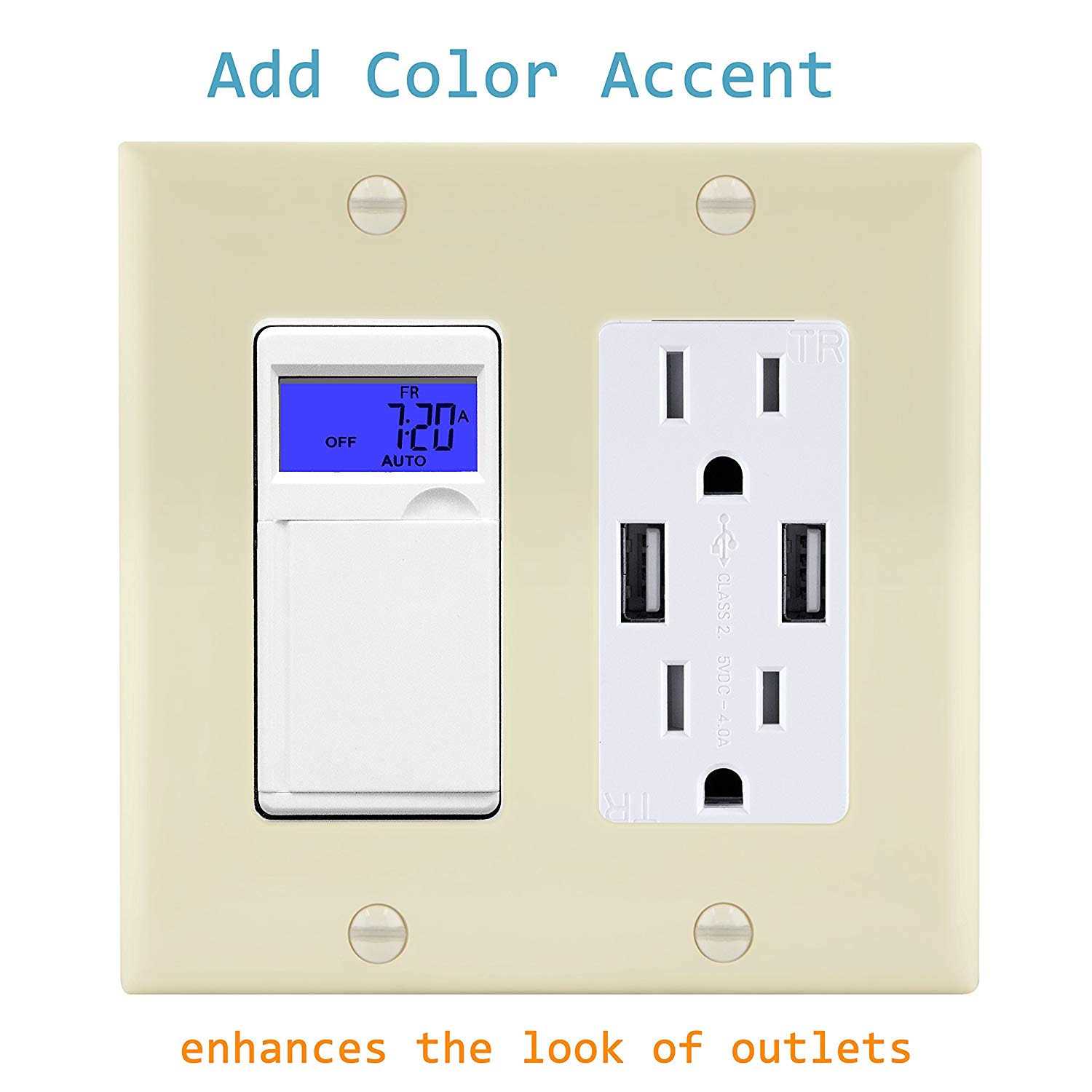 Enerlites 2-Gang Decorator/GFCI Outlet Wall Plate 8832 - Inhomebuy