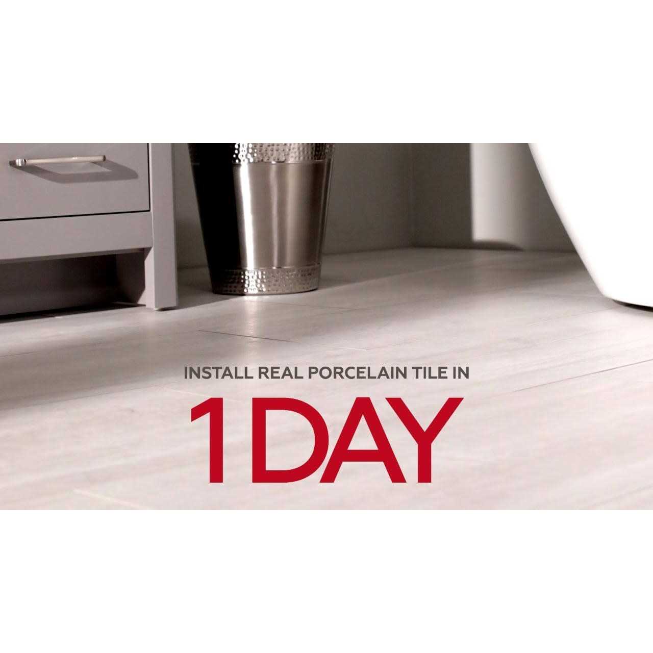 Daltile QuicTile 12 in. x 24 in. Calacatta Marble Polished Porcelain Locking Floor Tile - Inhomebuy