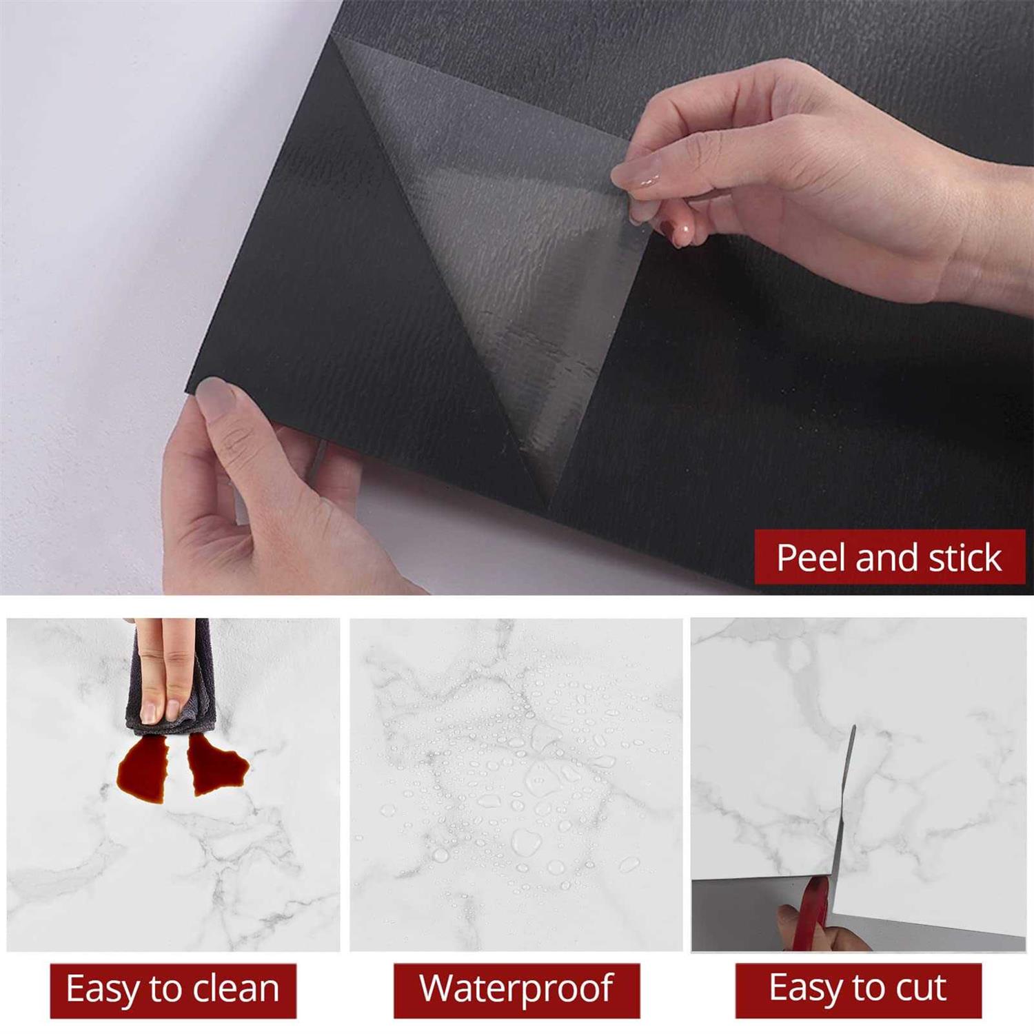 Westick Floor Tiles Peel and Stick Waterproof Marble Floor Vinyl Tiles Peel and Stick Floor Tile Bathroom Self Adhesive Floor Tiles - Inhomebuy