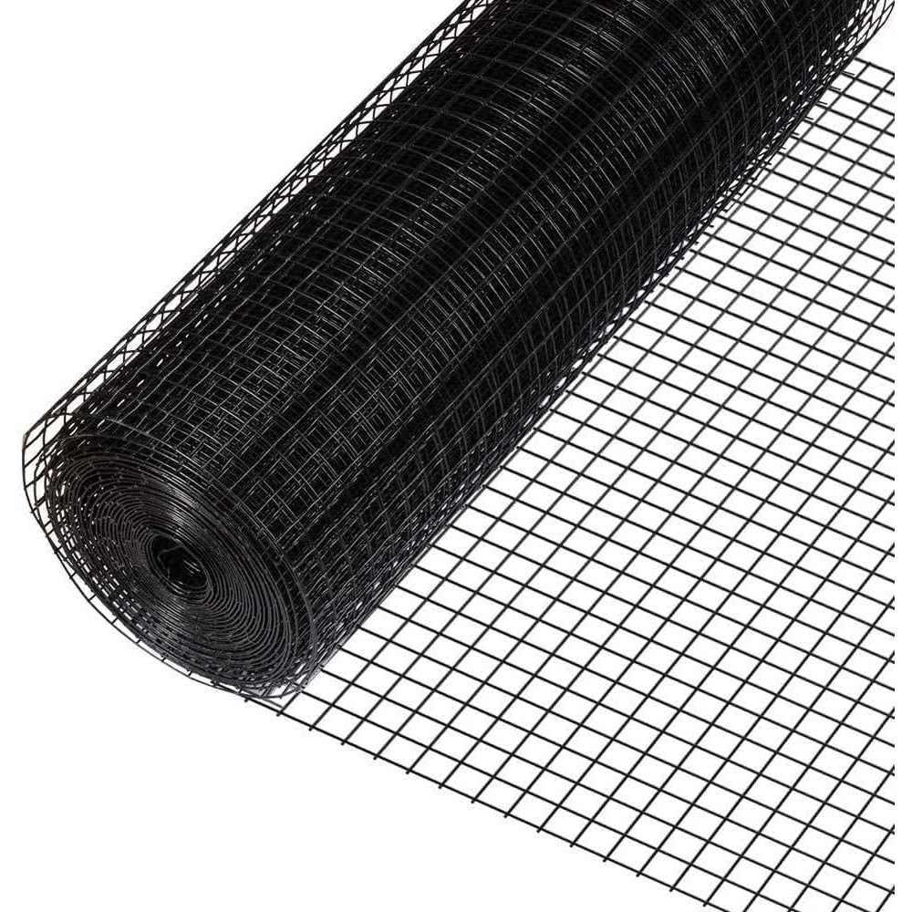 Fencer Wire 16 Gauge Black Vinyl Coated Welded Wire Mesh Size by 1 inch - Inhomebuy
