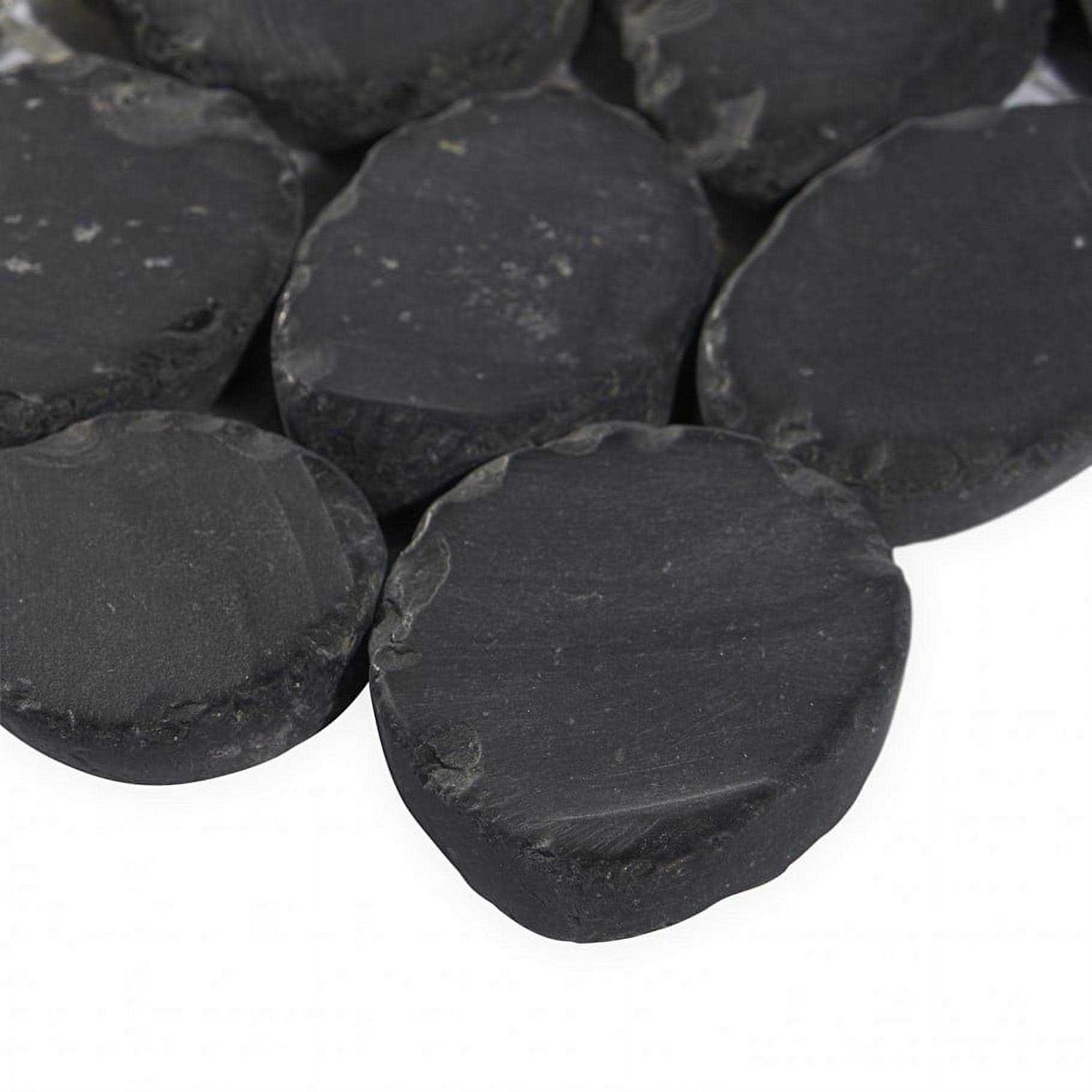 Countryside Sliced Round 11.81 in. x 11.81 in. Nature Stone Pebble Mosaic Floor and Wall Tile Ivy Hill Tile - Inhomebuy