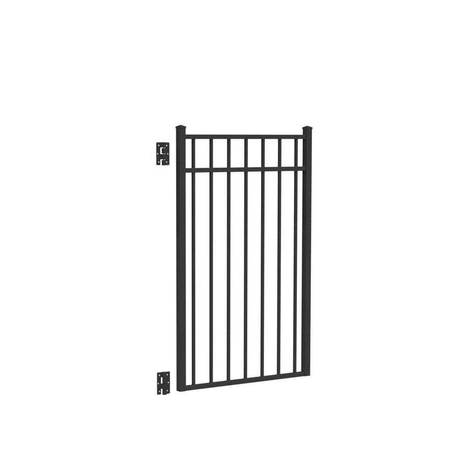 Freedom New Haven 4-1/2-ft H x 6-ft W Black Aluminum Spaced Picket Flat-top Decorative Fence Panel 73017766 - Inhomebuy