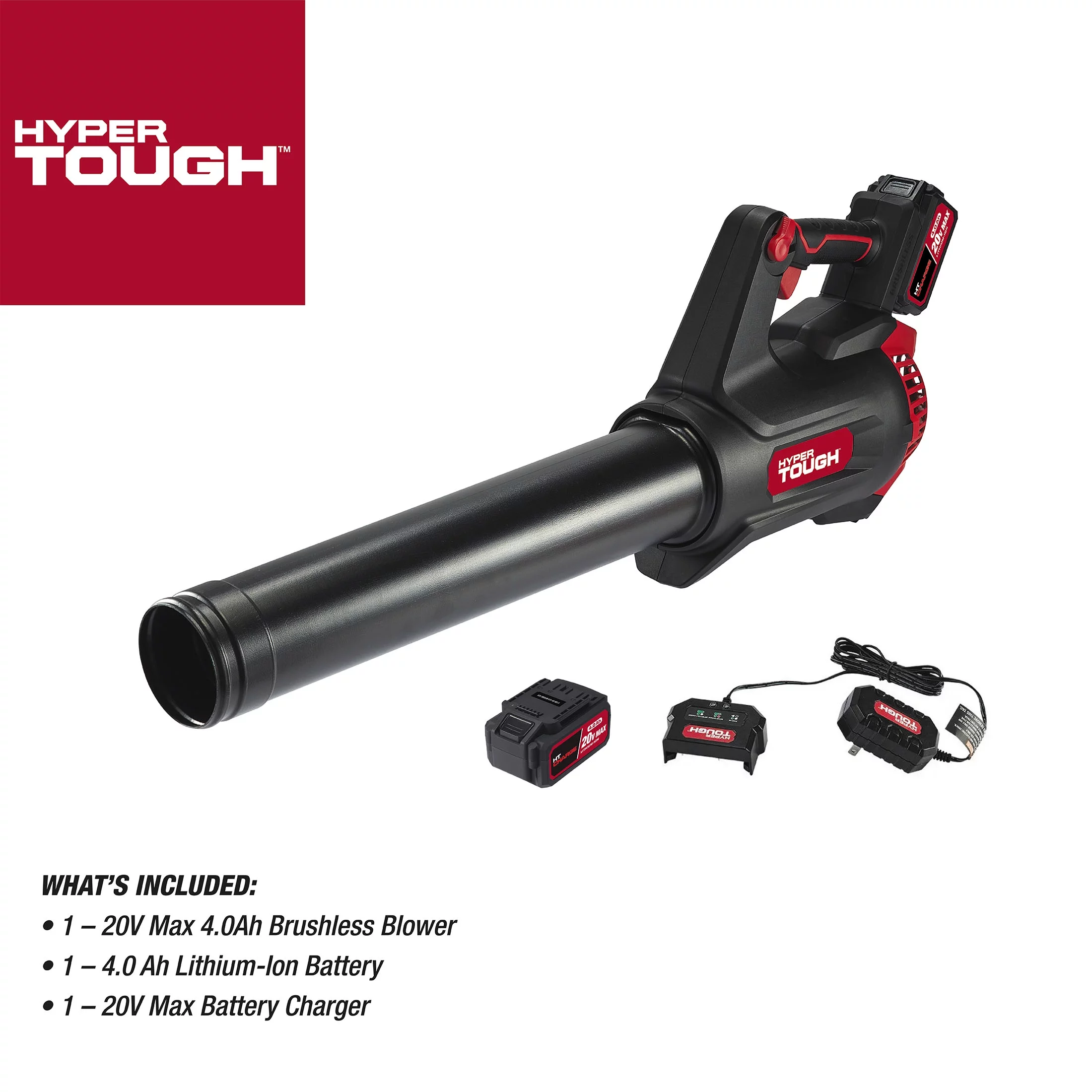 Hyper Tough 20V Max 110 mph 420 Cfm 4.0Ah Brushless Handheld Battery Blower, HT22-401-03-01 - Inhomebuy