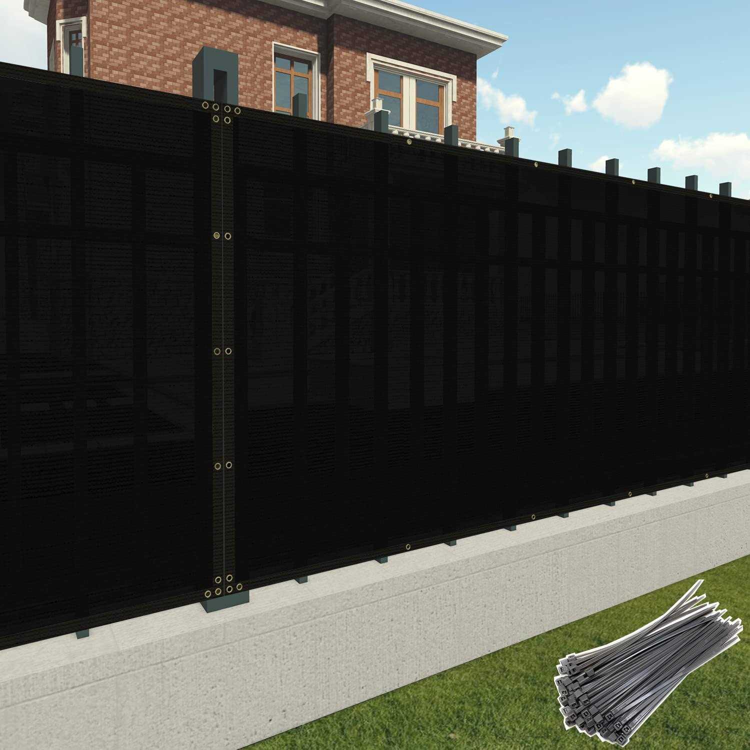 Patio 4′ x Fence Privacy Screen Commercial Outdoor Backyard Shade Windscreen Mesh Fabric with Brass Gromment - Inhomebuy