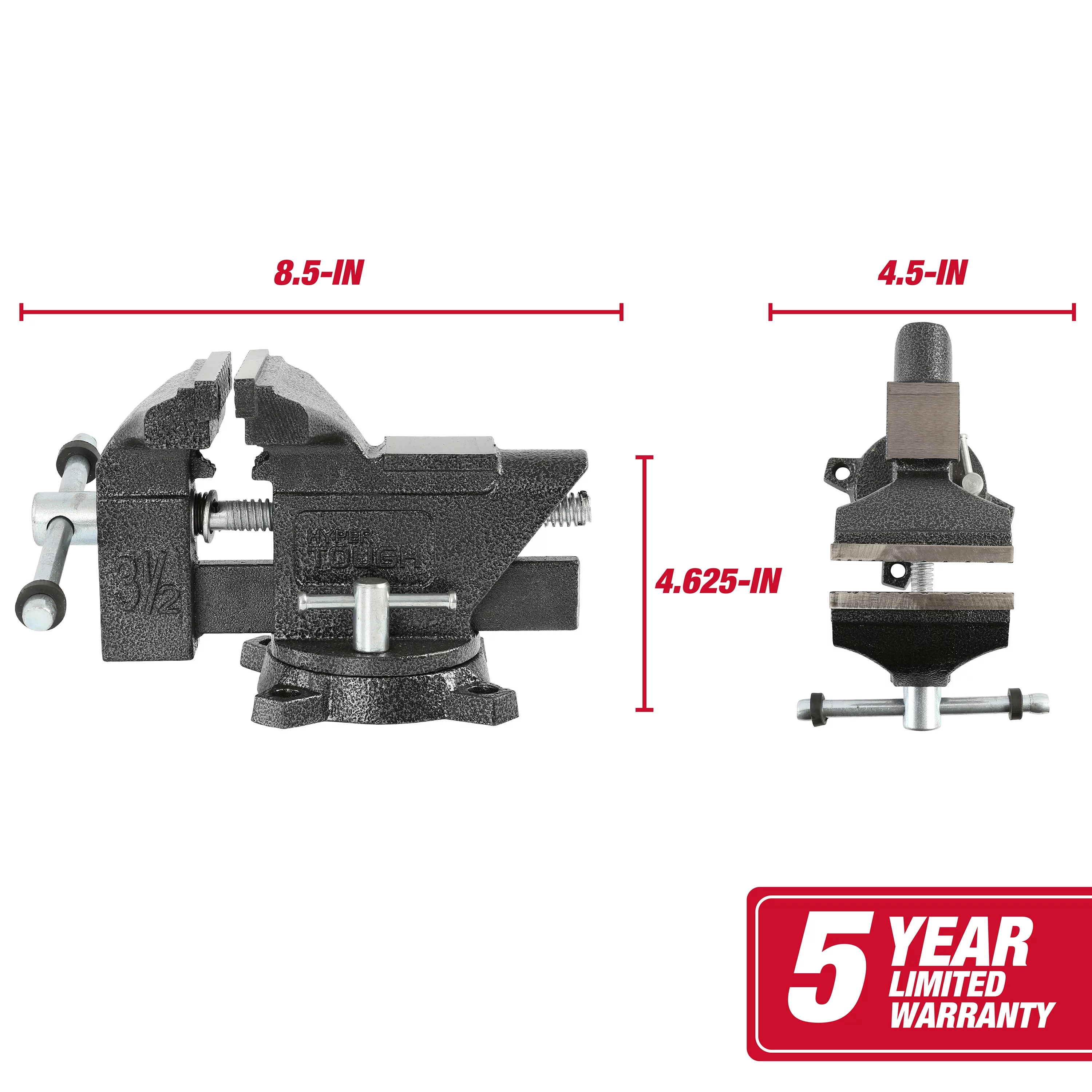 Hyper Tough 3-1/2-Inch Light-Duty Vise, 42935 - Inhomebuy