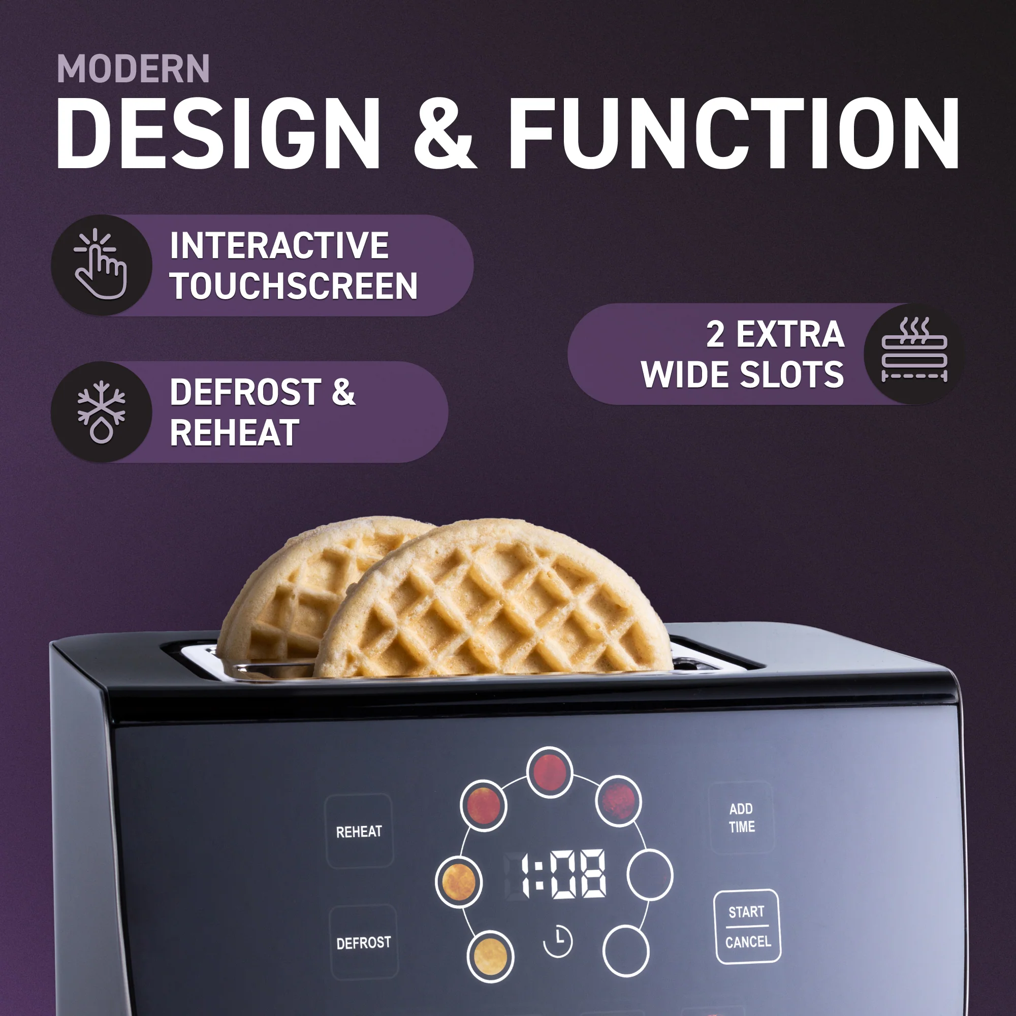Inspirex Interactive Touchscreen Automatic Toaster - Inhomebuy