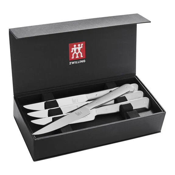ZWILLING Porterhouse 8pc Stainless Steel Steak Knife Set in Black Presentation Box - Inhomebuy