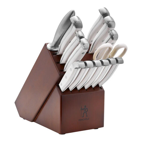 Henckels 15pc Knife Block Set WHITE, Statement Series - Inhomebuy