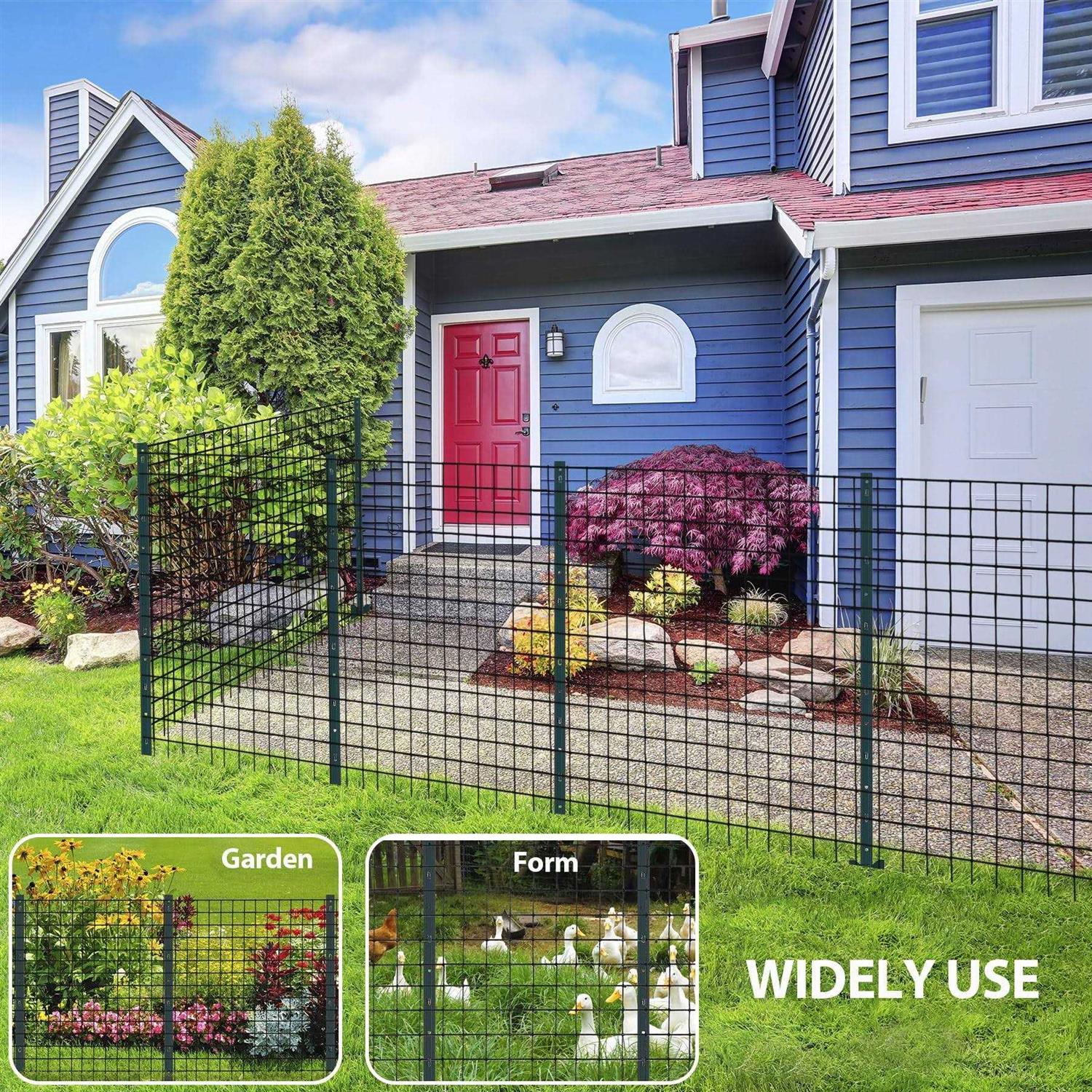 Toriexon 10 Packs Fence Posts Heavy Duty Metal Fence Post with U-channel - Inhomebuy