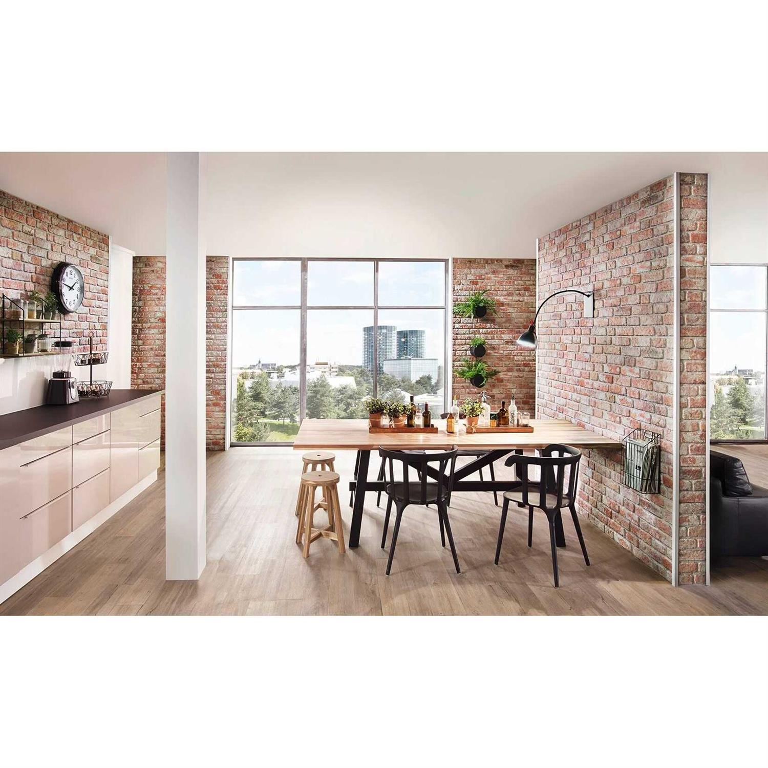 WALL!SUPPLY 0.59 in. x 7.09 in. x 14.76 in. UltraWood Teak Herringbone Jointless Wall Paneling - Inhomebuy