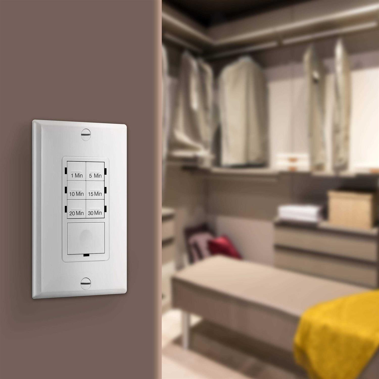 Enerlites Countdown Timer Switch 5-10-30-60 Min Hour For Bathroom Fans - Inhomebuy