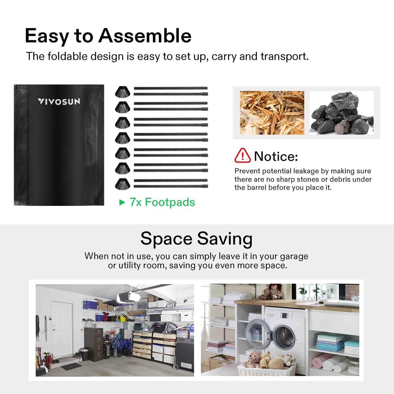 VIVOSUN Collapsible Rain Barrel Spigots and Overflow Kit - Inhomebuy