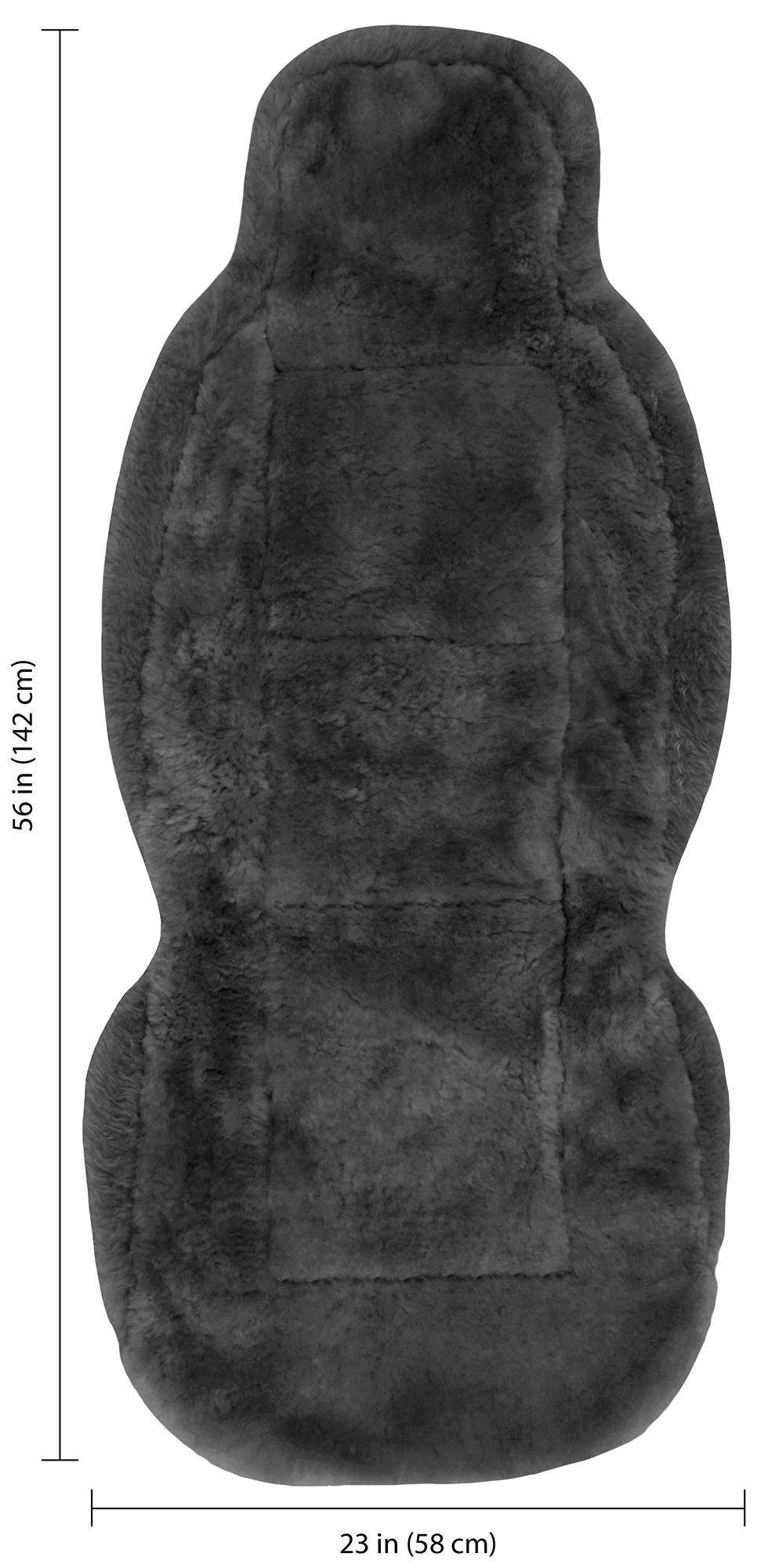 Eurow Sheepskin Seat Cover New XL Design Premium Pelt - Gray - Inhomebuy