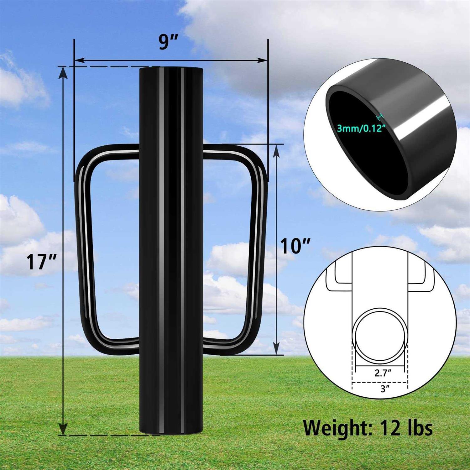 Gtongoko Fence Post Anchor Ground Spike Powder Coated 4 x 4 Inches Outer Diameter - Inhomebuy