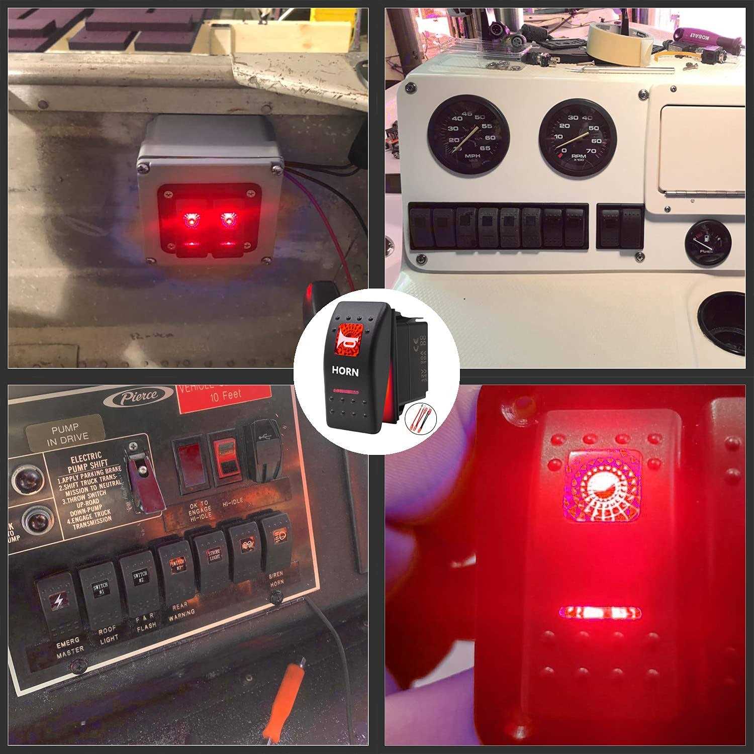 Momentary Horn Button Waterproof Rocker Switch Toggle On/off LED Light - Inhomebuy