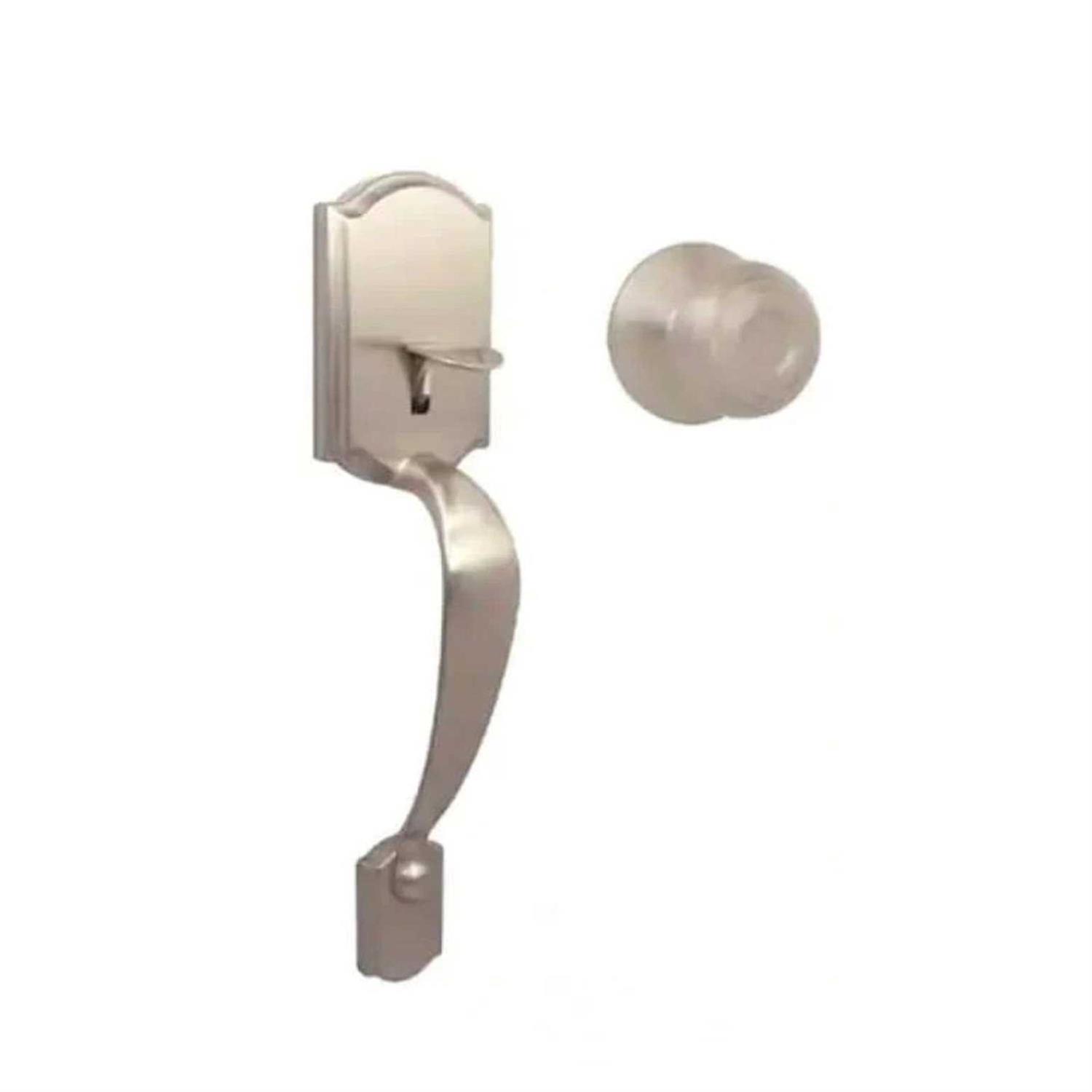 Defiant Castle Matte Black Door Handleset with Hartford Knob - Inhomebuy