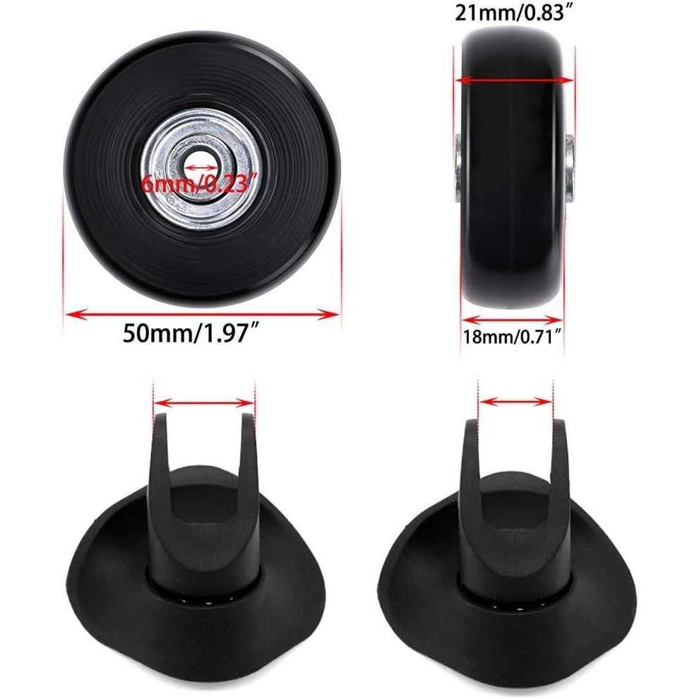 OwnMy 18mm Luggage Suitcase Replacement Wheels Rubber Swivel Caster Wheels Bearings Repair Kits - Inhomebuy