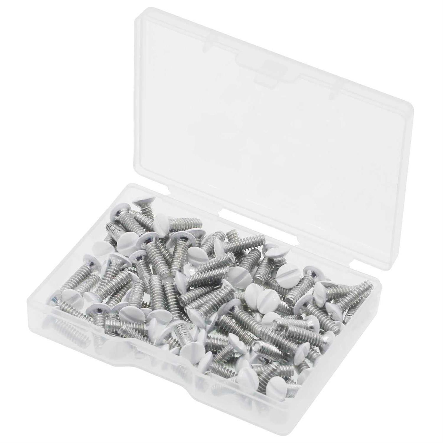 Wall Plate Screws 100 pcs White Outlet Screws Long 6-32 Thread Light Electrical Cover Panel Switch Plate Screws - Inhomebuy