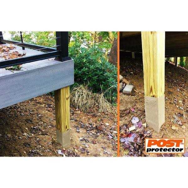 Post Protector 4 in. x 6 in. x 42 in. in-Ground Post Decay Protection - Inhomebuy