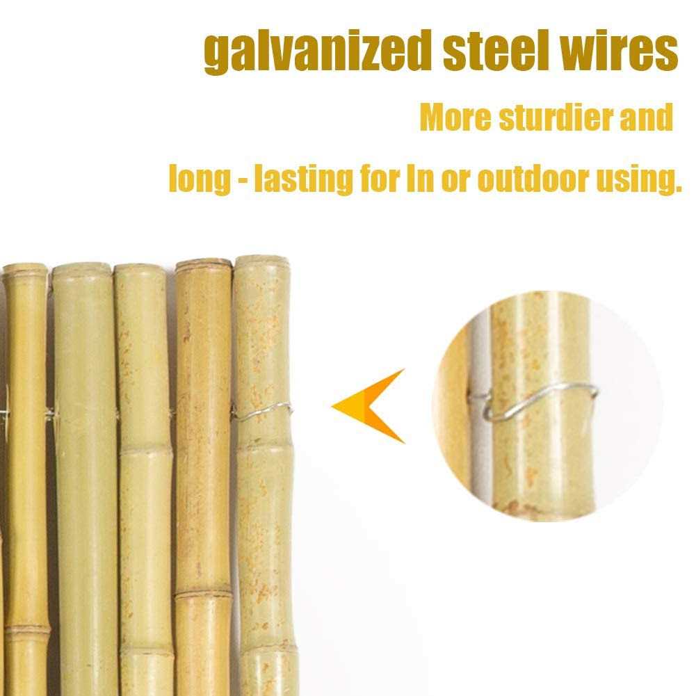 Mininfa Natural Rolled Bamboo Fence Eco-Friendly 0.7 in D x 6 feet High x Long - Inhomebuy