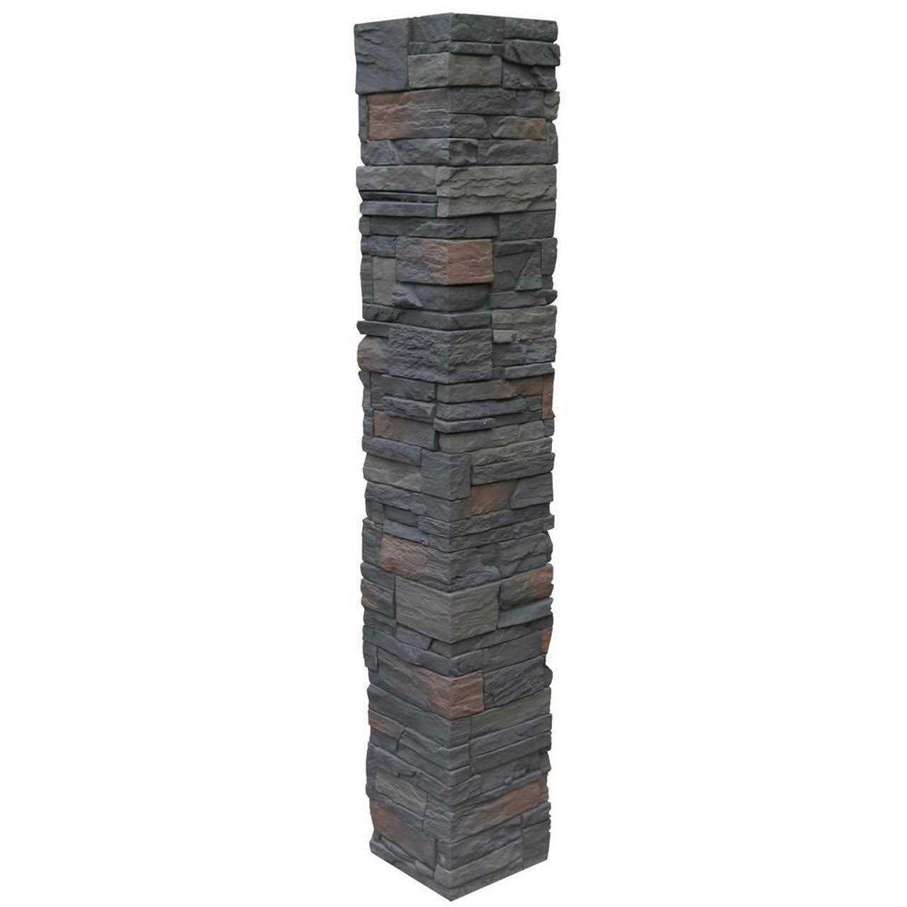 NextStone Country Ledgestone 8 in. x 8 in. x 47 Polyurethane Faux Stone Split Post Cover - Inhomebuy