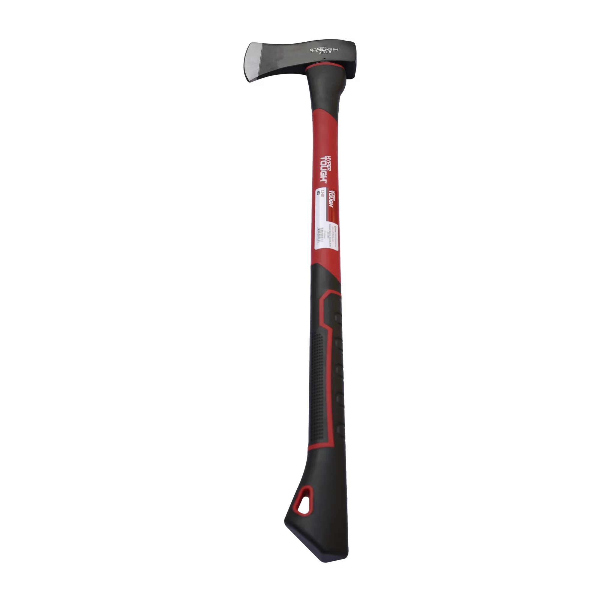 Hyper Tough 3.5 lb Single Bit Axe with Red & Black Double Injection Fiberglass 34