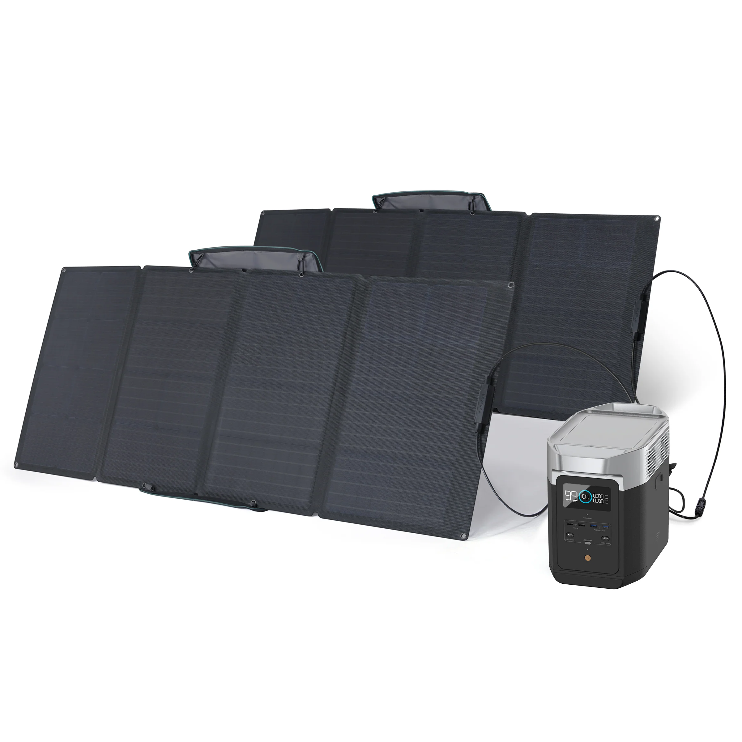 EcoFlow Package - DELTA 2 Portable Power Station (1024Wh) and 2 x Portable Solar Panel (160W) - Inhomebuy