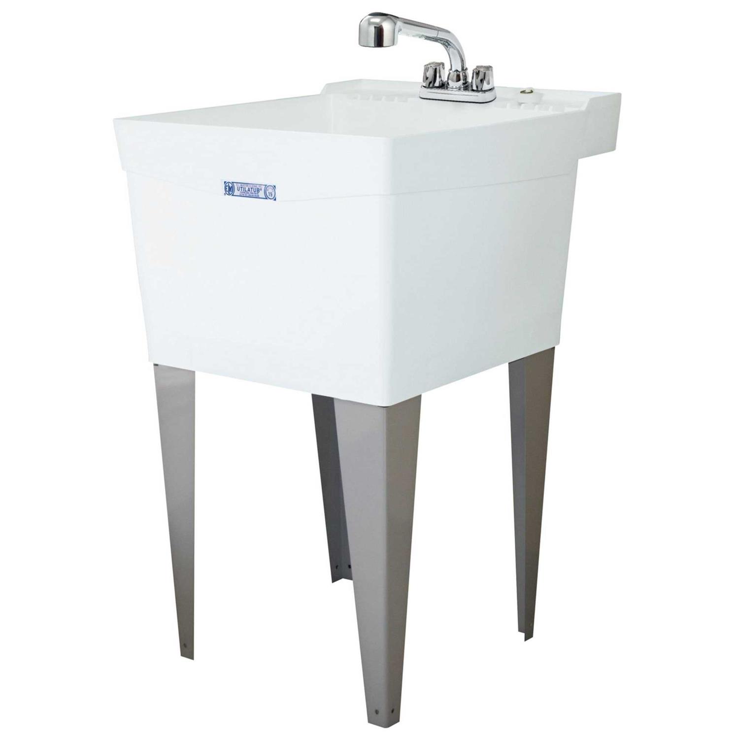 Mustee Utilatop White Laundry Tub Top Cover 19.204A - Inhomebuy