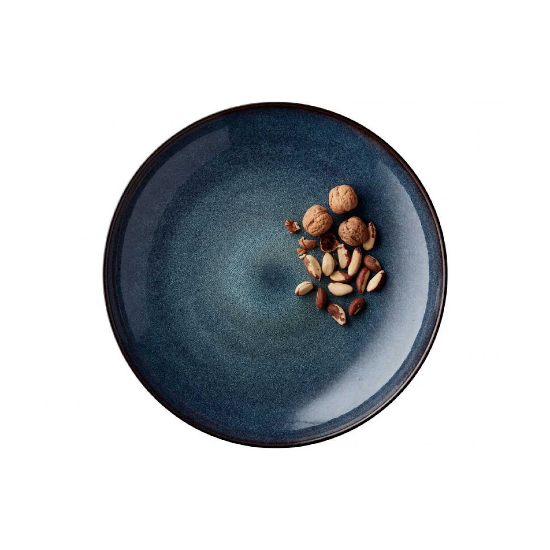 Stoneware Serving Dish 40cm Black Dark Blue - Inhomebuy