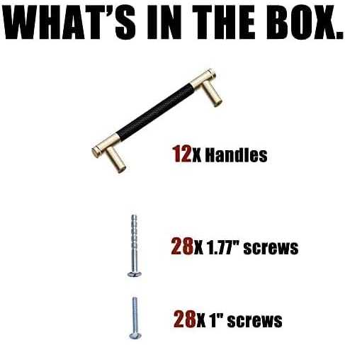 Ntresbonne 12 Pack Barrel Cabinet Pulls Gold and Black Cupboard Aluminum Handles Drawer Pull Cabinet Handles - Inhomebuy