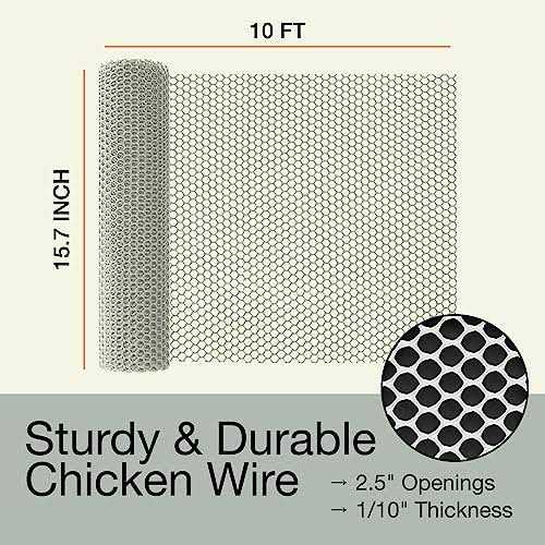 Maporch Upgraded 157in X 10ft Green Plastic Chicken Wire Fence Mesh - Inhomebuy
